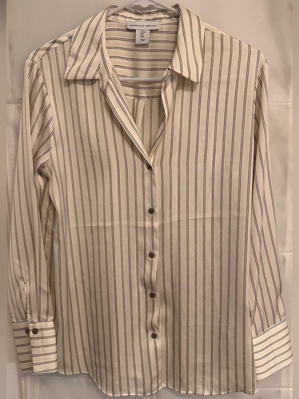 Cupcakes & Cashmere Cream Stripe Button-Up Shirt